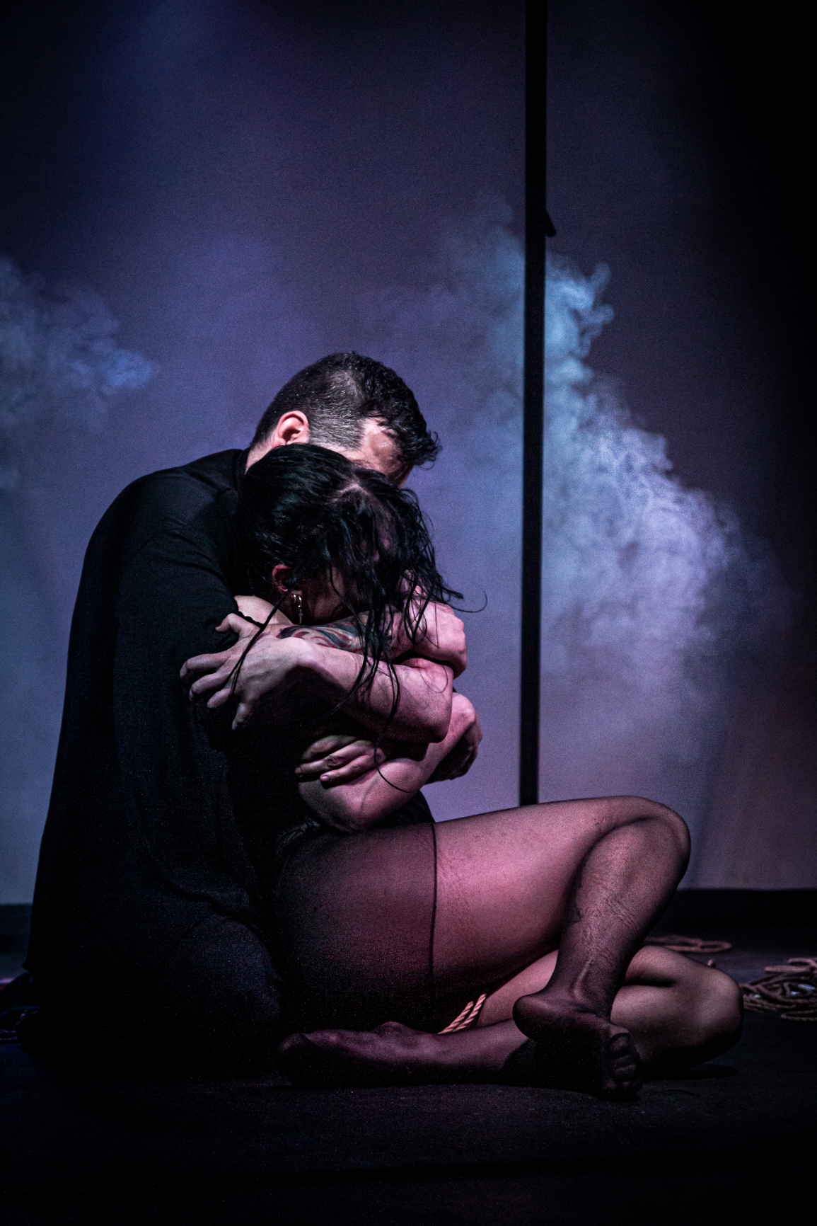 Suspensión con bambú